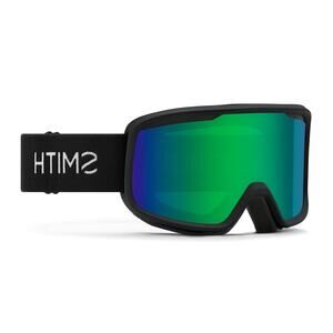 NWT SMITH Frontier Snow Goggles, Black w/ Green Sol-X Mirror Lens Unisex